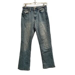 The Fine Print Petite 26P Mid Rise Slim Cropped Jeans Light Wash Stretch Denim